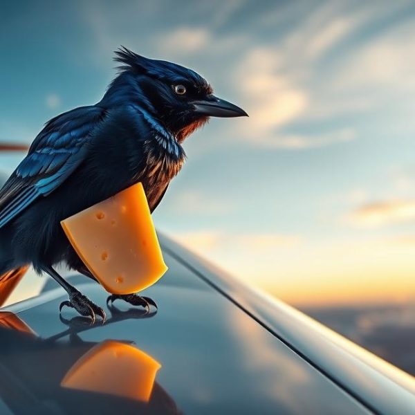 a steller's on a jet eating cheese ai