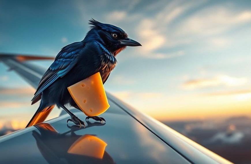 a steller's on a jet eating cheese ai