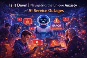 AI Service Outages trigger a new kind of stress—“Is it down?”—revealing how dependence on AI tools reshapes trust, productivity, and digital anxiety.